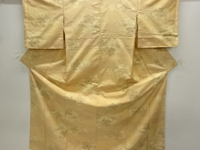 JAPANESE KIMONO / TOKAMACHI TSUMUGI / WOVEN CLOUD & ARABESQUE FLOWER 